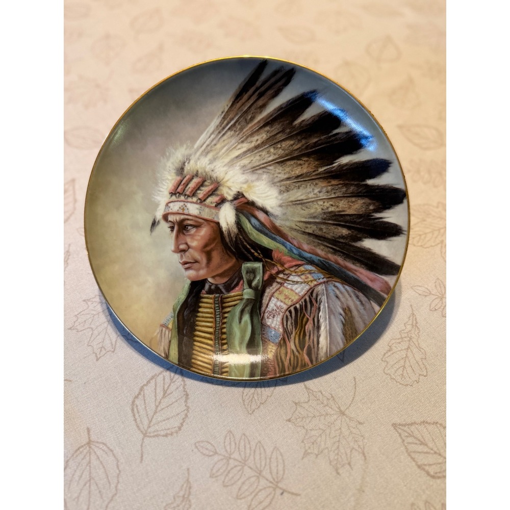Artaffects Courage of the Arapaho Collector Plate Gregory Perillo 3211A Gold Rim